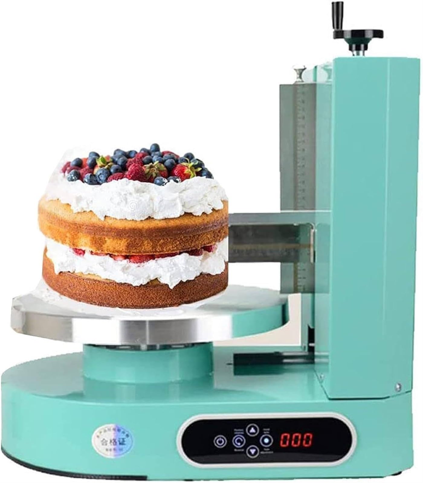 Esparcidor automático de crema de mantequilla for pasteles, redondo, de 4 a 12 pulgadas, for decoración de pasteles, pan y crema de mantequilla, plato giratorio liso for pasteles, 220 V(Green)