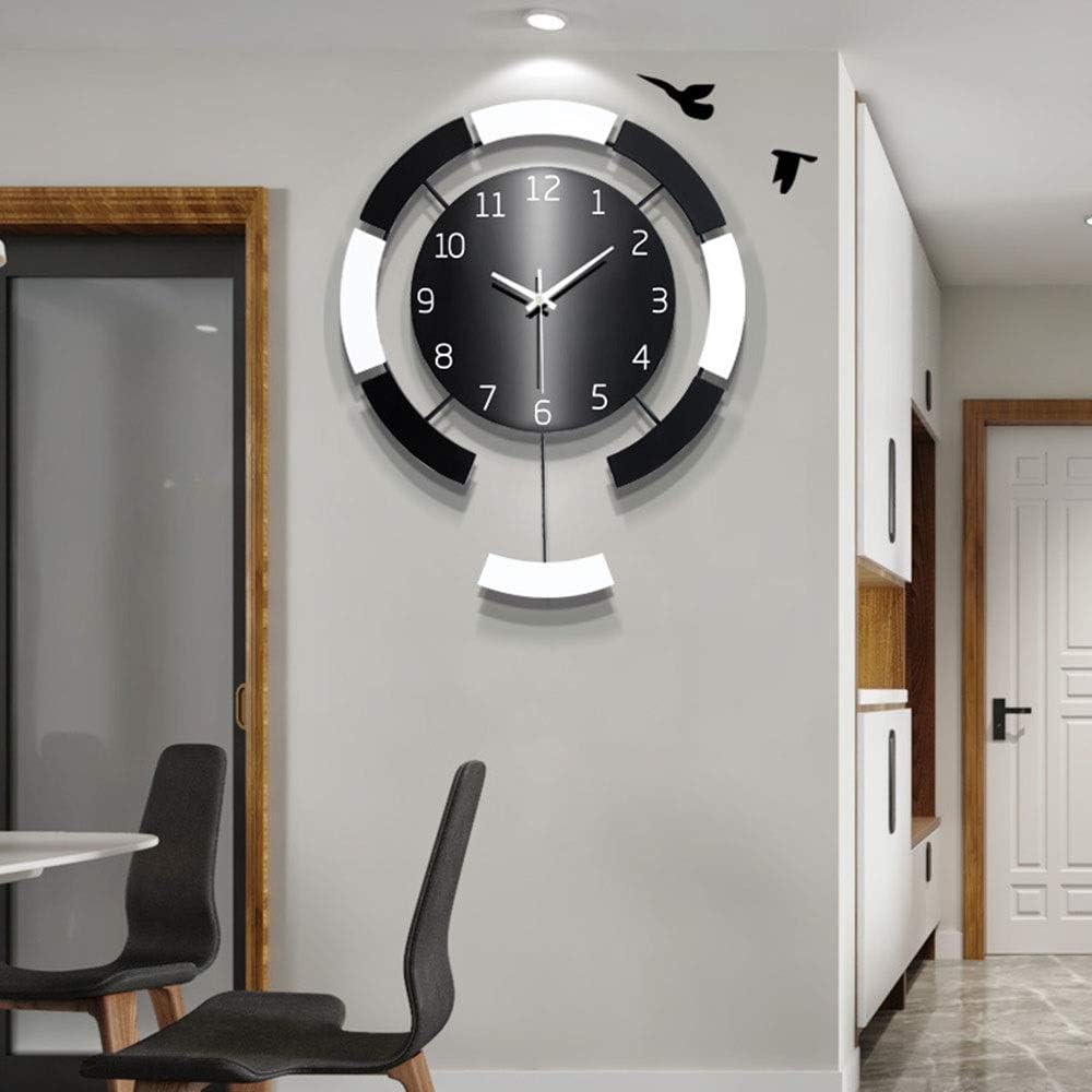 Wall Clock Personality Simple Living Room Wall Clock Watch Creative Quartz Clock Wooden Clock Home Decorative Arts Electronic 44CM * 36CM