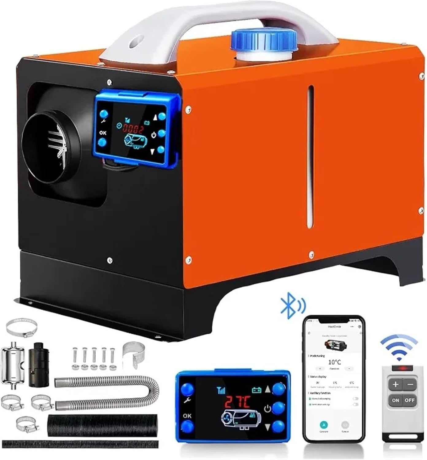 12V/24V/220V Por Air Heater With LCD & Remote Control 8KW For Camper, Car, RV, Trailer(12v 8kw)