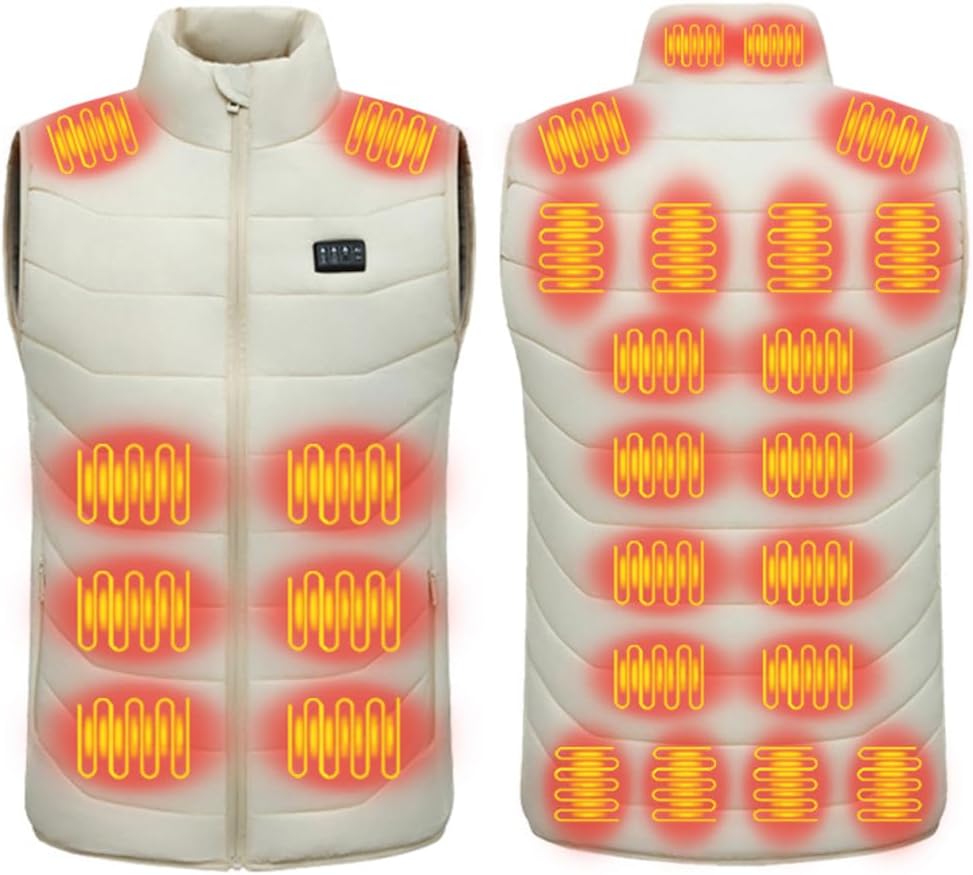 Heated Vest for Men Women, 28 Zones USB Rechargeable Electric Heating Hunting Vest Body Warmers
