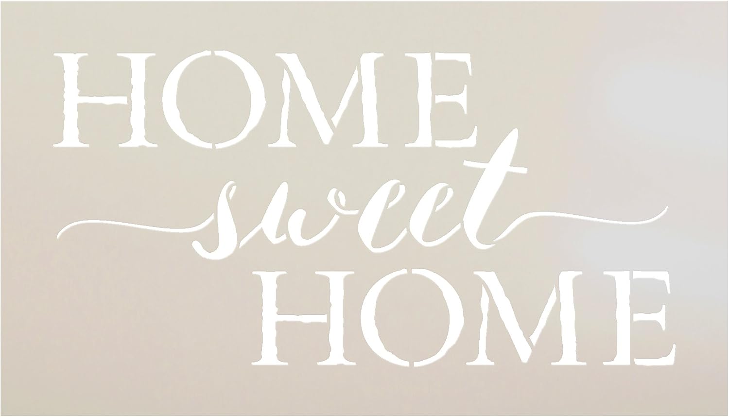 Home Sweet Home Word Stencil by StudioR12 | Charming Rustic - Reusable Mylar Template | Painting, Chalk, Mixed Media | DIY Home Decor - STCL1749 | Select Size | (14 x 8)