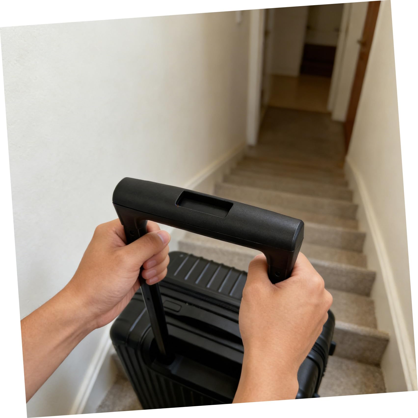 Wysuwany Uchwyt Do Walizki z Mocowaniem Śruby Teleskopowy Uchwyt Do Bagażu Szybka Wymiana i Naprawa Rączki Walizki Podróżnej Czarny Ergonomiczy Typu Trolley