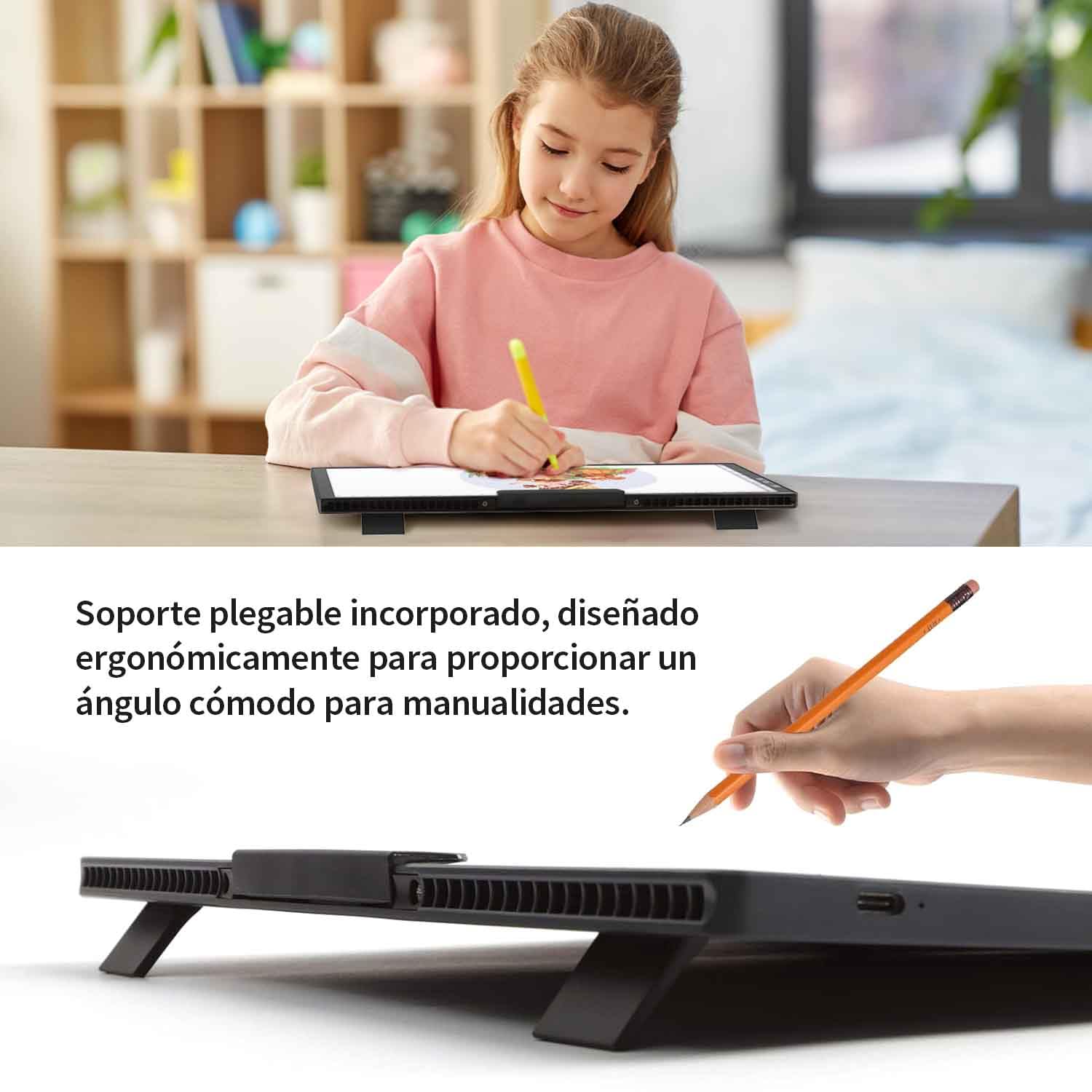 Zocelight Caja de luz recargable A4 con estuche acolchado, almohadilla de luz LED con soporte y clip incorporados, caja de luz para calcar, mesa de luz para pintura de diamantes, dibujo, bocetos