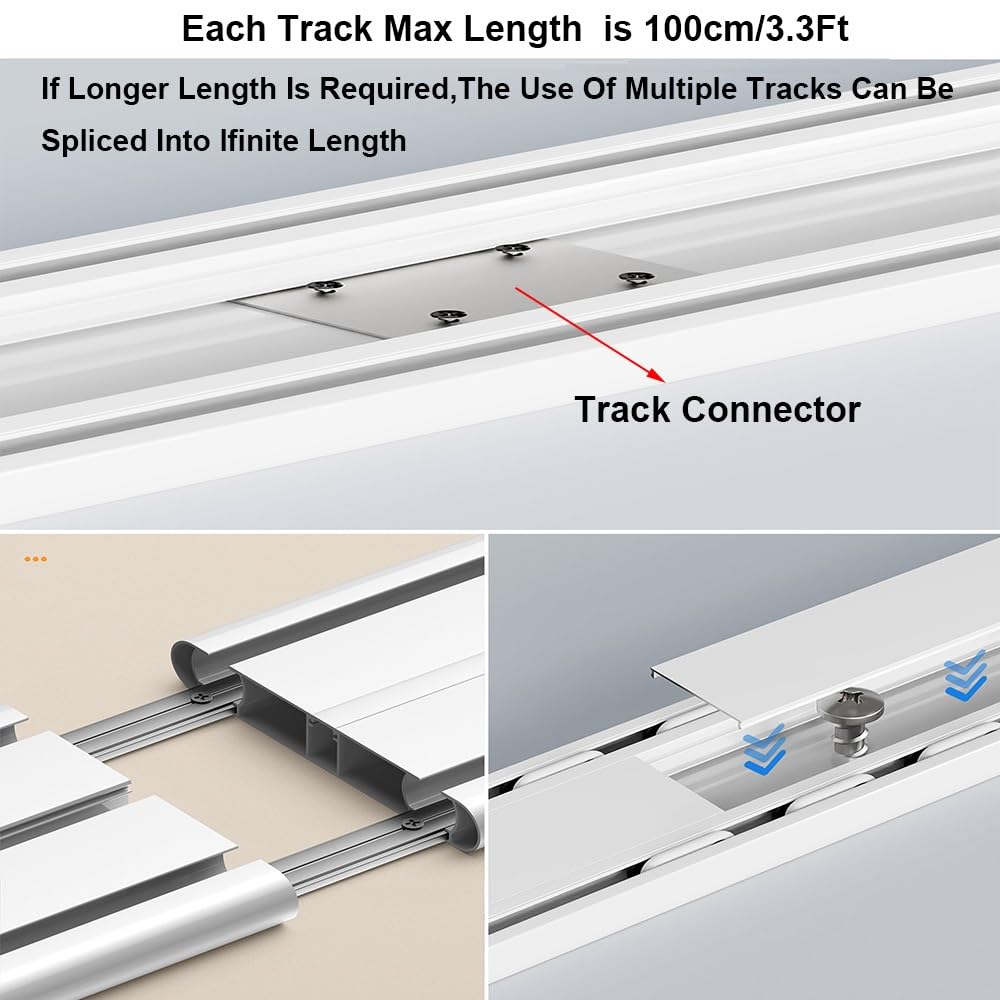 Heavy Du - Soporte de techo de doble riel deslizante para sala de estar y dormitorio, divisor de habitación versátil, 100 cm, 500 cm, aluminio blanco (140 cm)