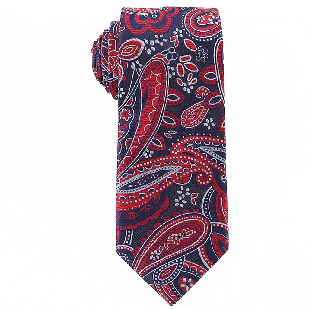 Cravate marié anglaise 7.5cm design fleur de cajou haut de gamme