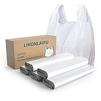 Vista 1 de Bolsas de plástico LimonLaviu - paquete de 300 (espesor de 25 micras) (11.5' x 6.5' x 21') con asas - Bolsas al por mayor para pequeñas empresas