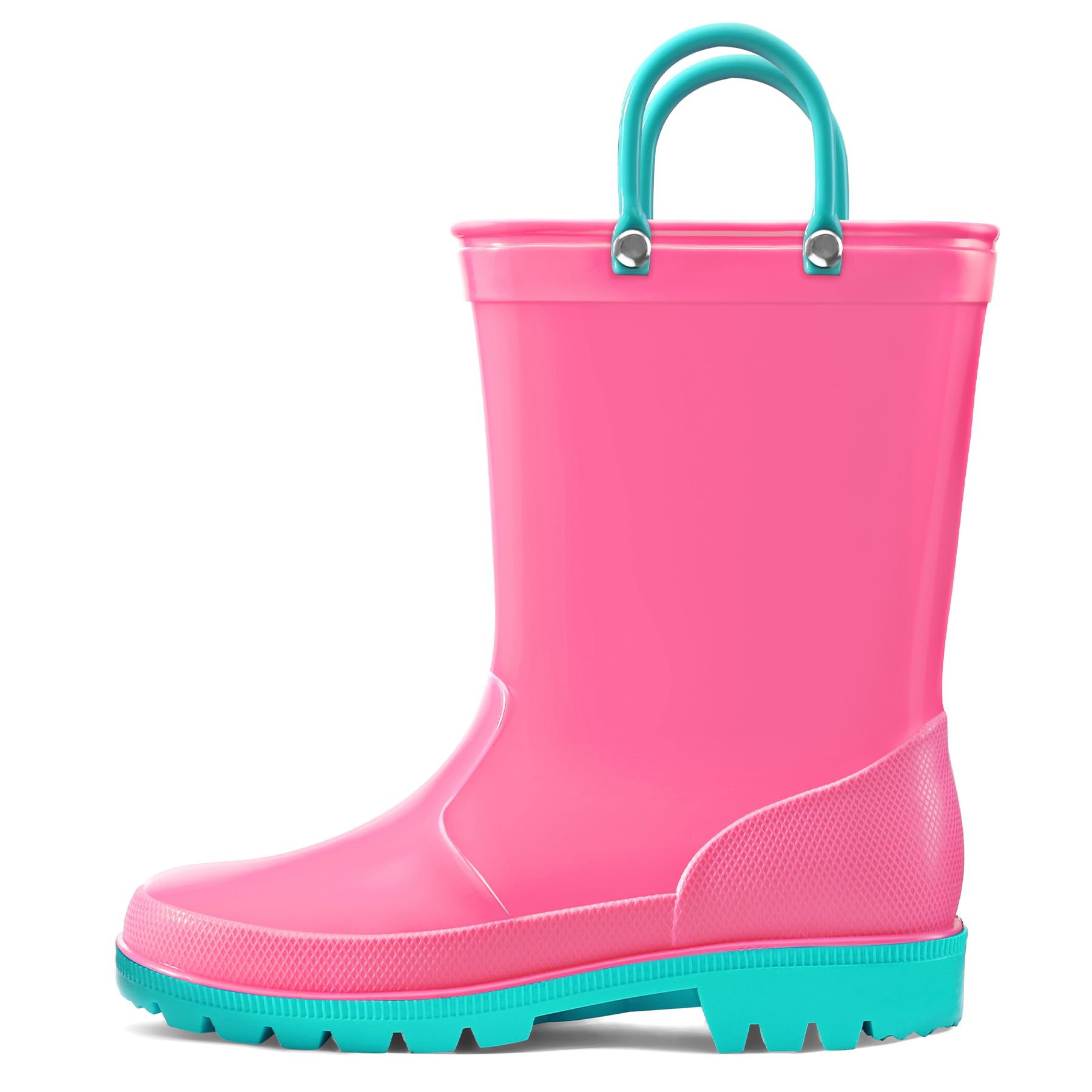 K KomForme Kids Girls & Boys Rain Boots with Easy-on Handles Waterproof Outdoors