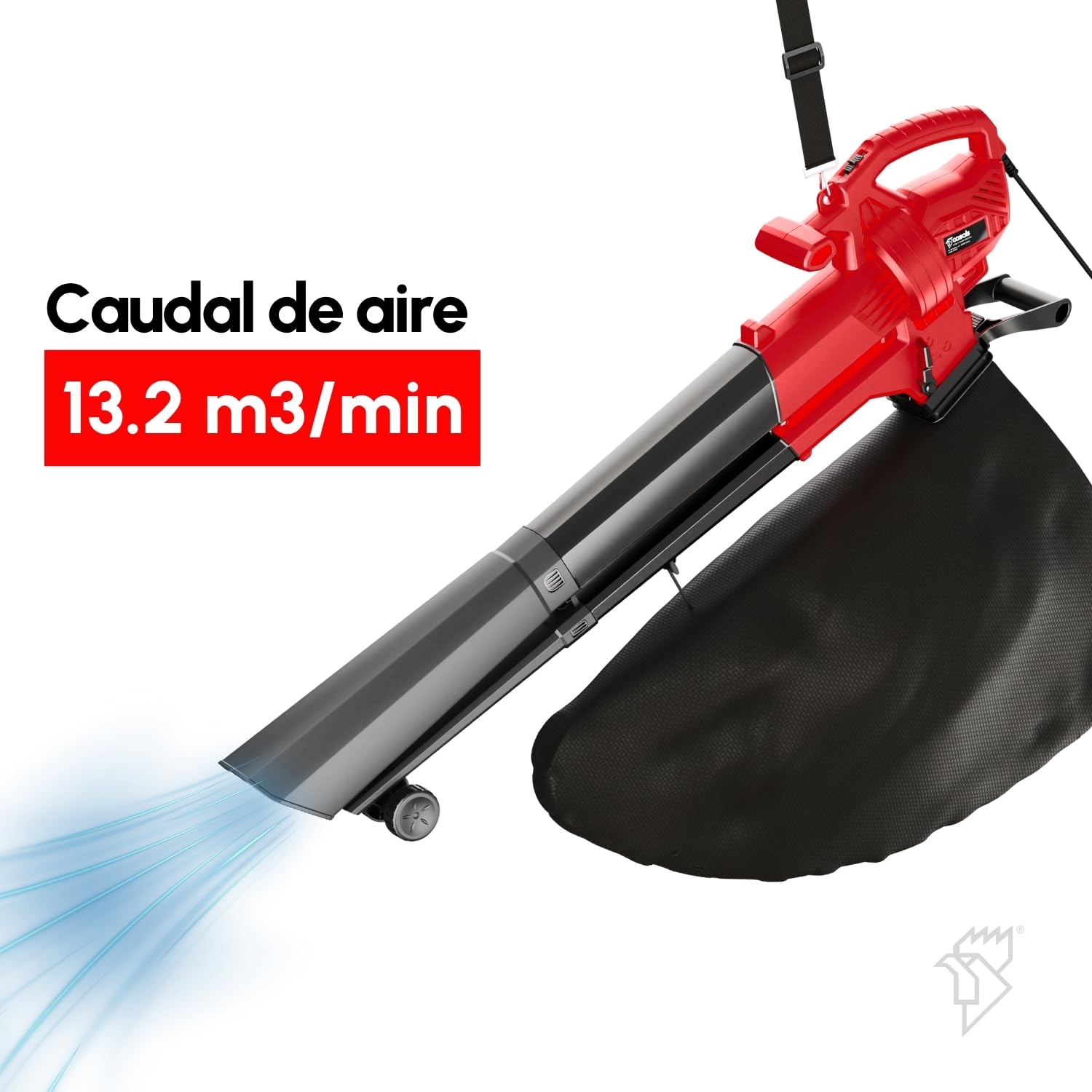Casals - Soplador/Aspirador de Hojas Casals | 3000W de Potencia | Velocidad de 270 km/h | Limpieza Eficiente de Jardines y Exteriores