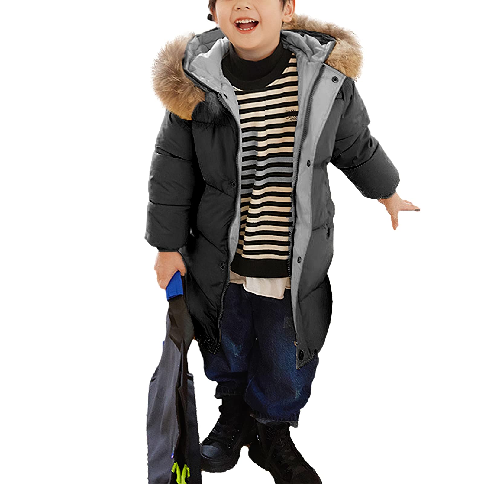 amropi Bambini Ragazze Cappotto con Cappuccio Imbottiti Inverno Parka Giacca per 2-10 Anni