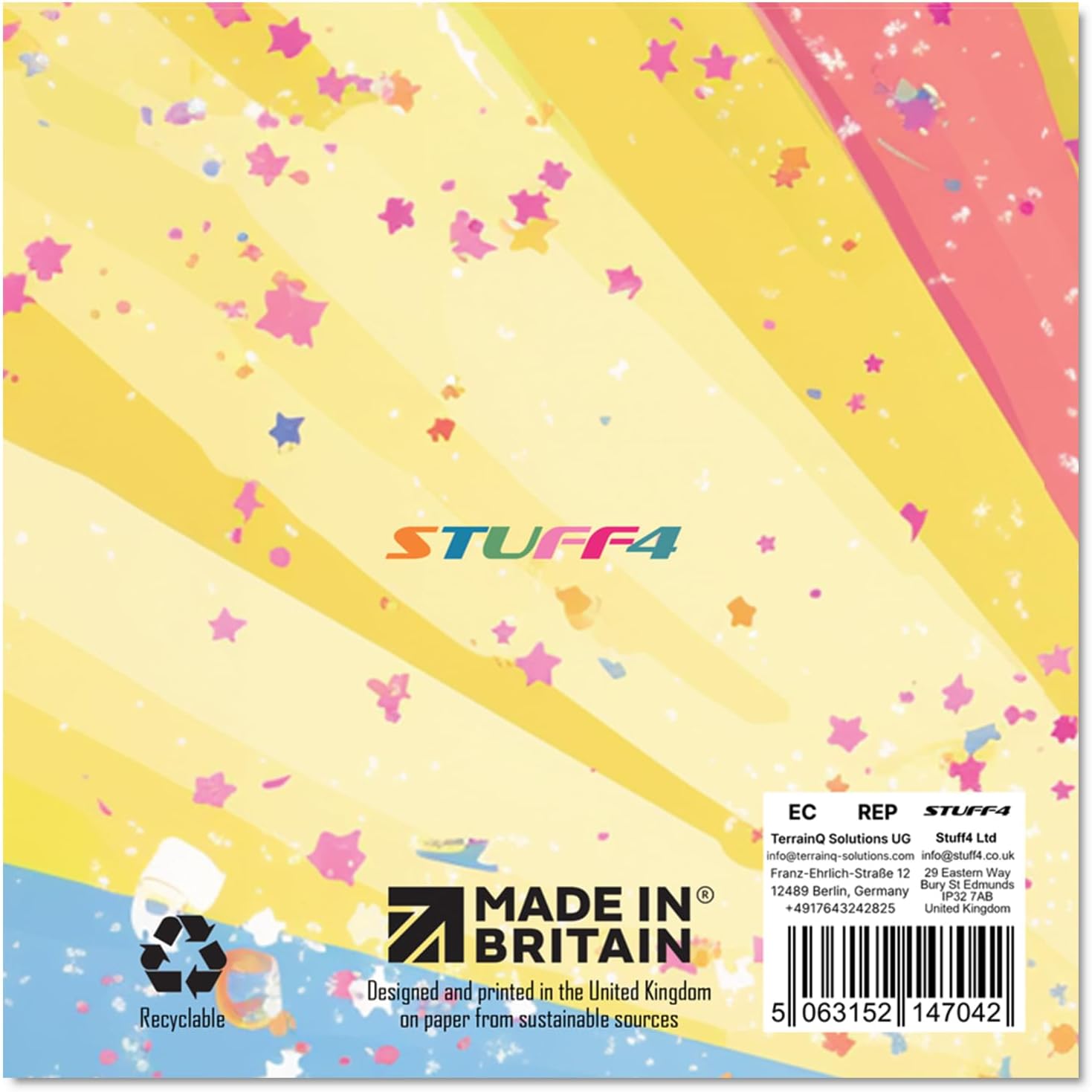 Stuff4 4th Birthday Card Girls - Cool Unicorn Sunglasses - Unicorn Birthday Card for 4 Year Old Girl - Image 2