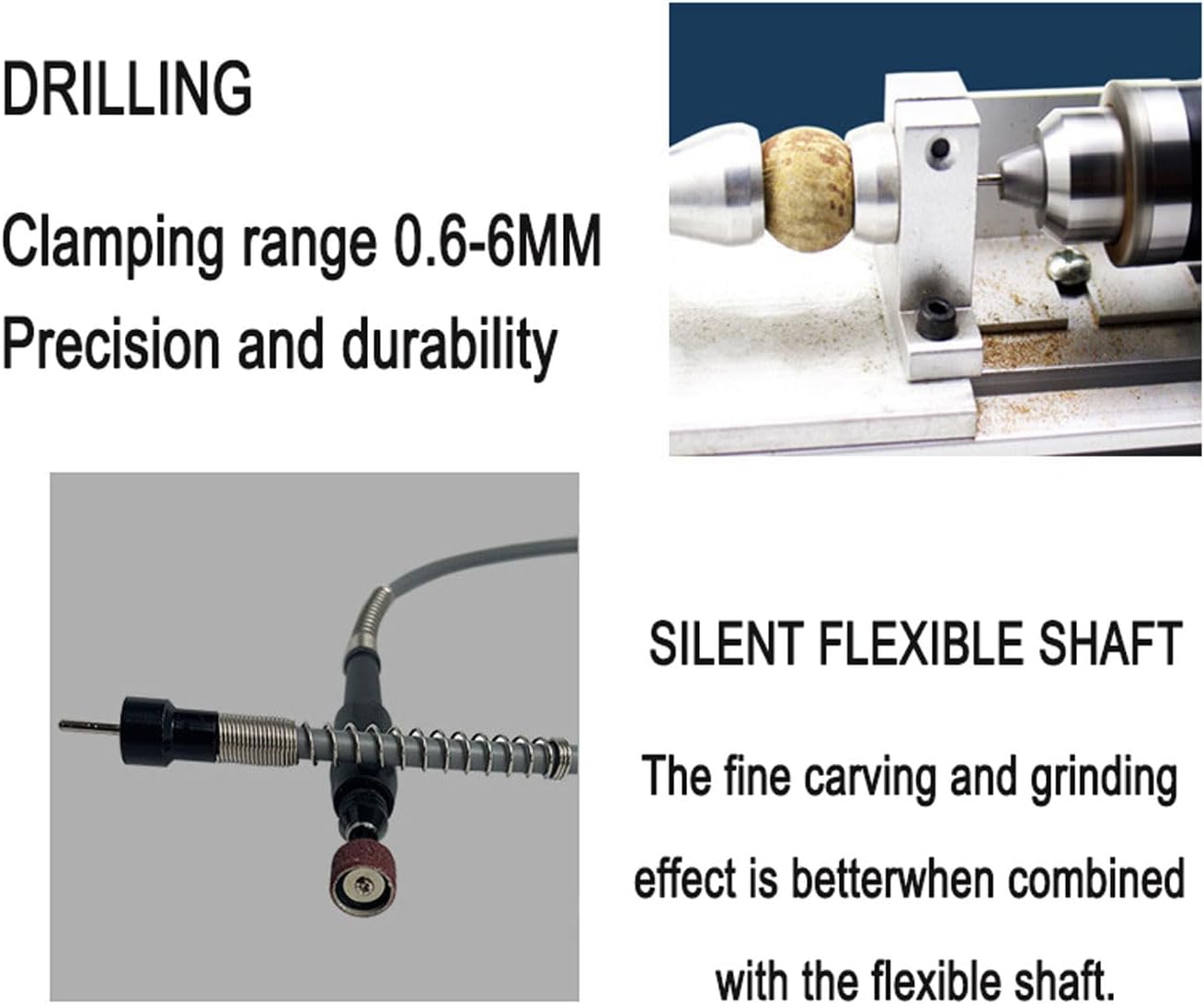 JOSBY Mini Lathe Beads Polisher Machine, Multifunction Metal Small Lathe, Buddha Pearl Polisher Kit, for DIY Wood Model Making, Drilling, Carving, Grinding Wood and Stone