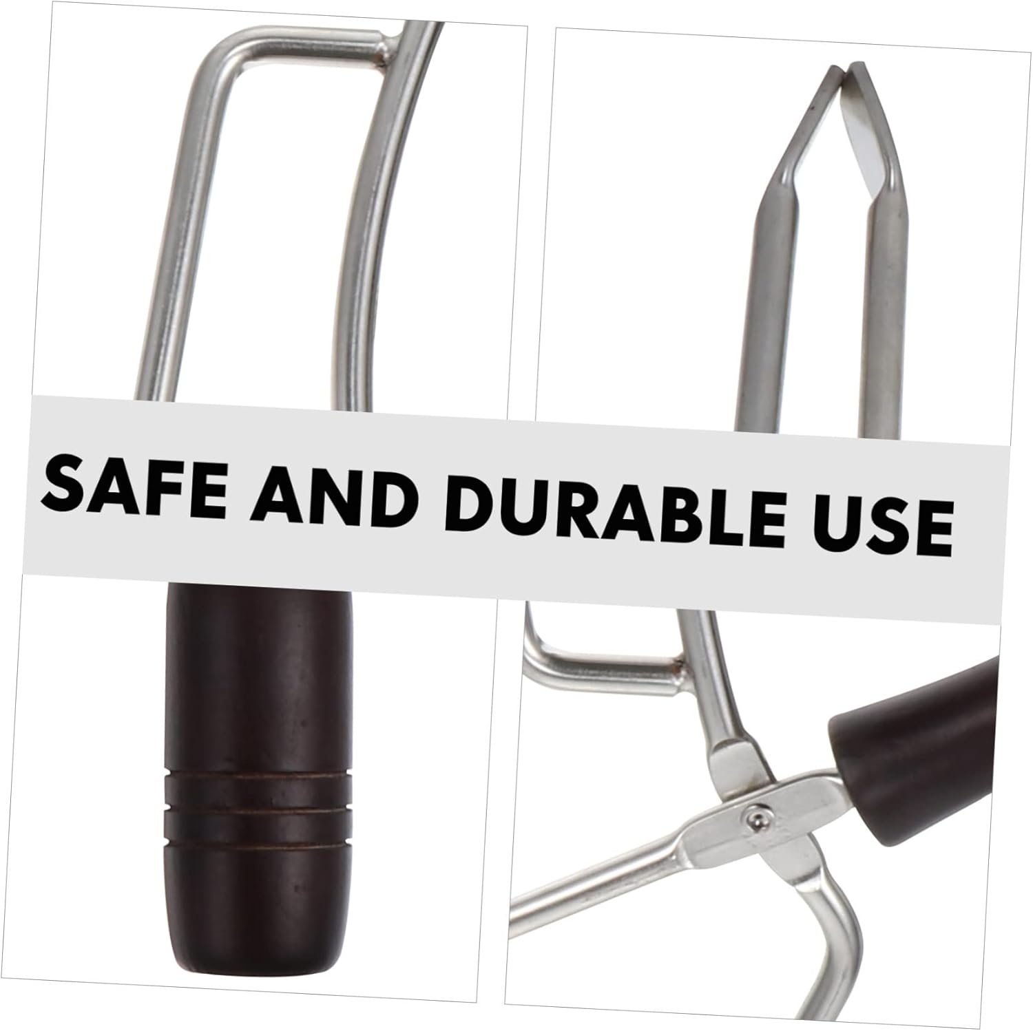 Iron Bbq Clamp Sturdy Firewood Tong Barbecue Charcoal Tong Beech Handle Versatile Outdoor Cooking Accessory