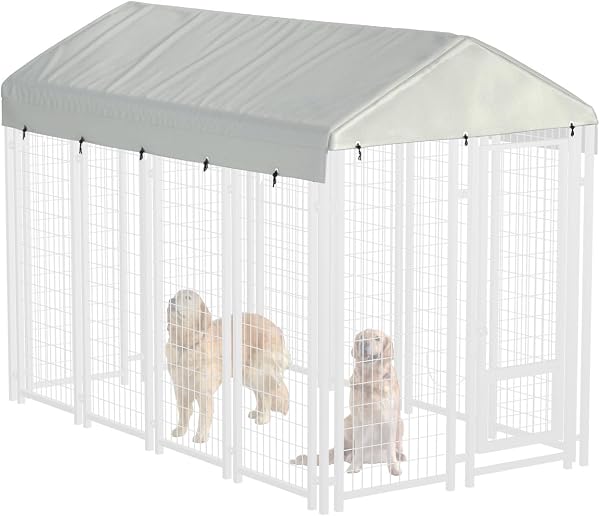 MDHAO Dog Kennel Cover 600D Heavy Duty Waterproof Replaceable Dog Kennel Top Cover -Black (Top Cover Included Only)