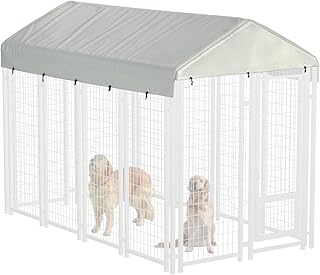 8' x 4' Outdoor Dog Kennel Cover 600D Heavy Duty Waterproof Replaceable Dog Kennel Top Cover