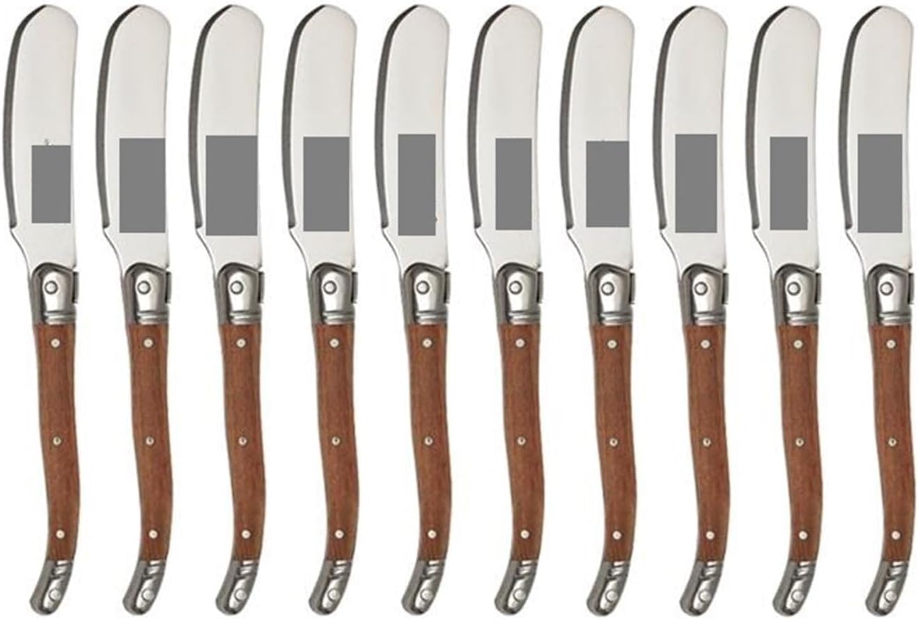 Fit for 6.25'' Butter Spreaders Knives Set - 3-10pcs Stainless Steel Cheese Cutters with Wood Handles(6 PCS)
