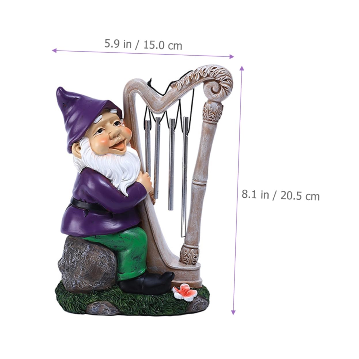Hemobllo GNOME de Jardin Résine Éolien Décoration Extérieure Adorable pour Jardin Intérieur comme Anniversaire