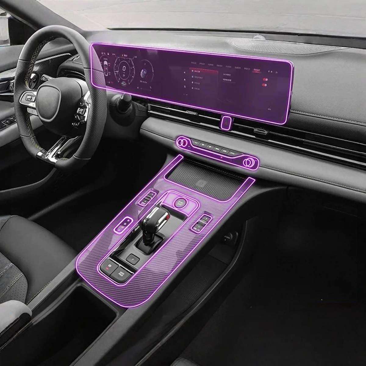 Car Interior Center Console Dashboard Navigation TPU Protector Film Anti-Scratch, for GAC Trumpchi EMPOW 2023 2024