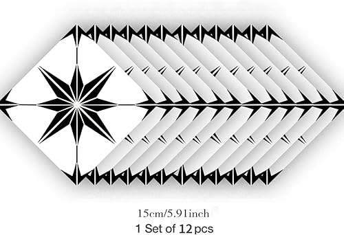 Miniatura 5 de Alwayspon 12 calcomanías mate para azulejos de pared, despegar y pegar, calcomanías de vinilo autoadhesivas para azulejos de cocina y baño, 6 x 6