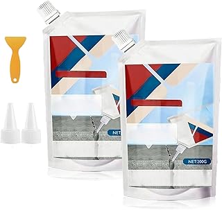 Heavy-Duty Concrete Crack Repair Adhesive, Quick-Drying Grouting Adhesive, Cement Crack Filler, for Roof Exterior Wall Gap Repair, Road Pothole Filling Liquid (Gray,2pcs)