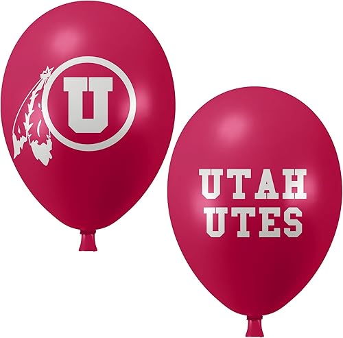 Utah Utes Balloons - Paquete de 10 logotipos oficiales de 11 pulgadas, globos de látex de calidad de helio, perfectos para la celebración del equipo