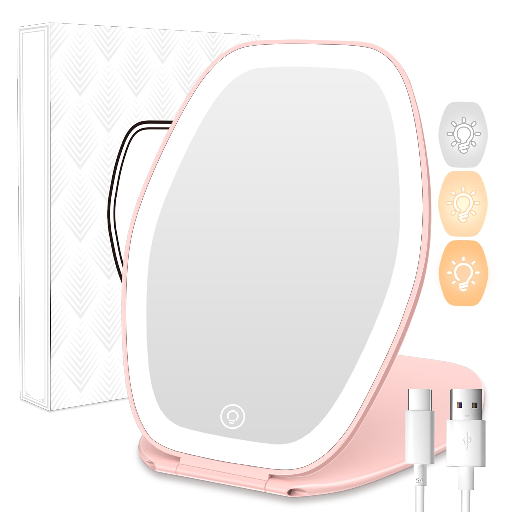 COSYGLOW Travel Makeup Mirror - Portable Vanity Light -8