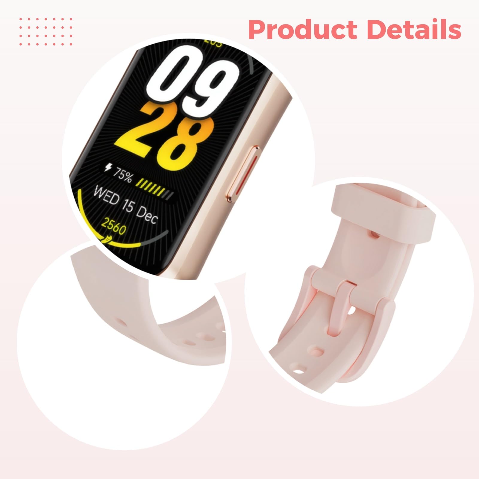 Reloj inteligente para mujer, rosa, pantalla grande de 3,73 cm, reloj de fitness para salud, frecuencia cardíaca, presión arterial, monitor de oxígeno en sangre, monitor de sueño, impermeable IP68