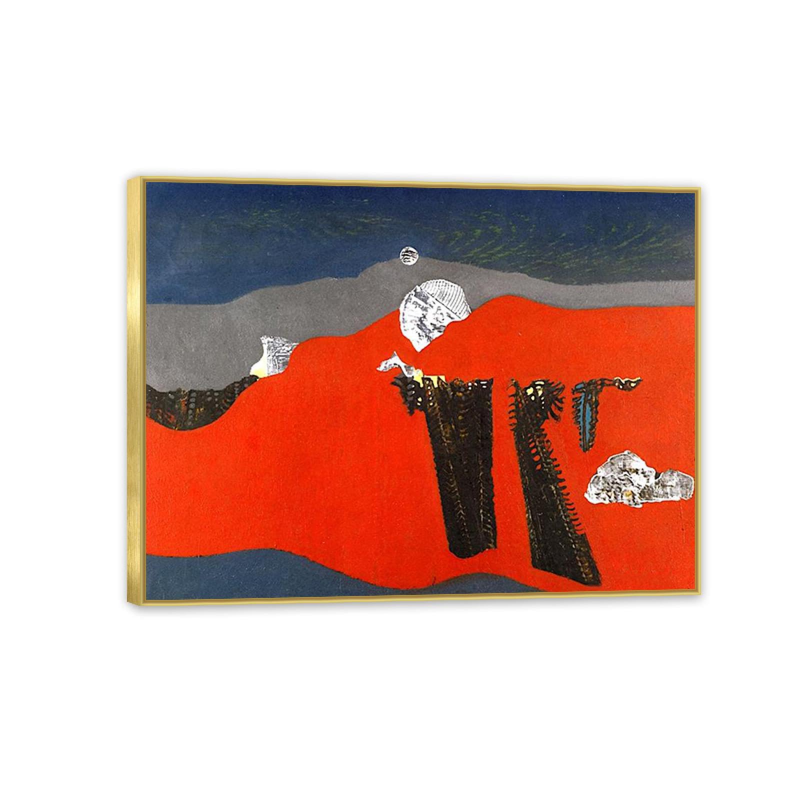 MYCGGDGH Max Ernst Canvas Wall Art Reproductions of Famous Paintings The Desert Retro Surrealist Canvas Wall Decor for Living room bathroom 80x60cm(32x24in) Framed