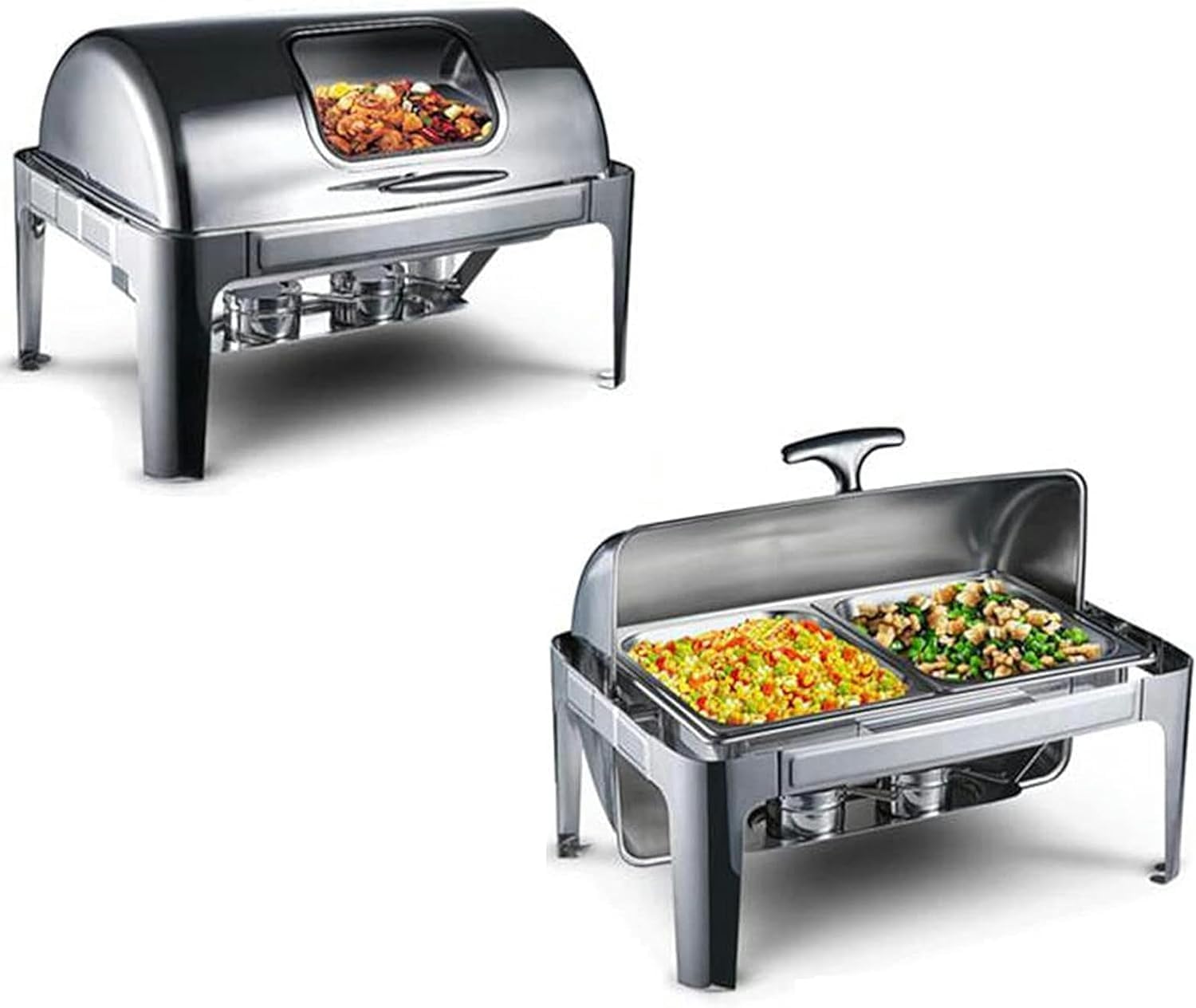 Stainless Steel Buffet Hot Plate - Buffet Servers and Heaters. Hot Pot Buffet Set, Stainless Steel Buffet Hot Pot with Glass Lid Food Warmer Catering
