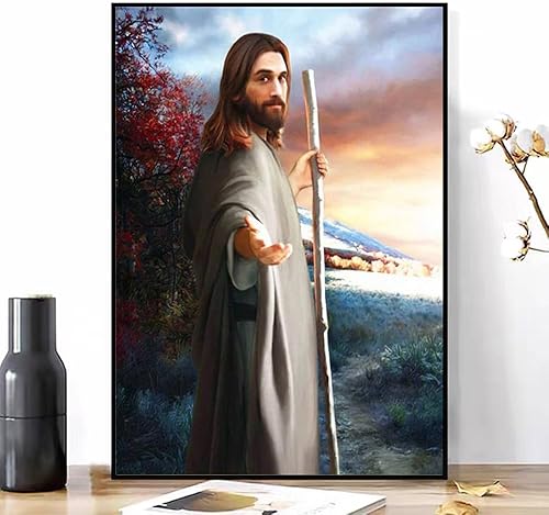 Miniatura 4 de YPF Kits de pintura de diamantes de Navidad 5D para adultos principiantes, arte de diamantes de Jesús, taladro redondo completo, kits de arte de