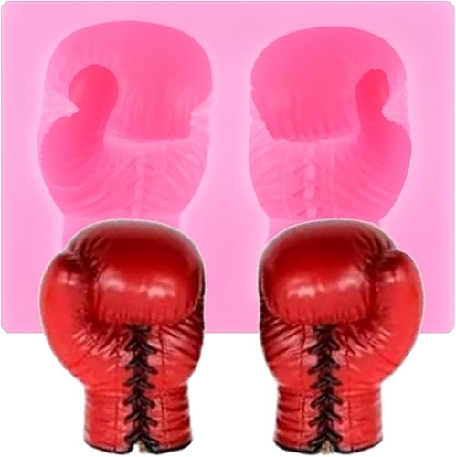 Molde de silicona para deportes de boxeo, para guante, fondant, para decoración de pasteles, decoración de cupcakes, azúcar, manualidades, caramelo,