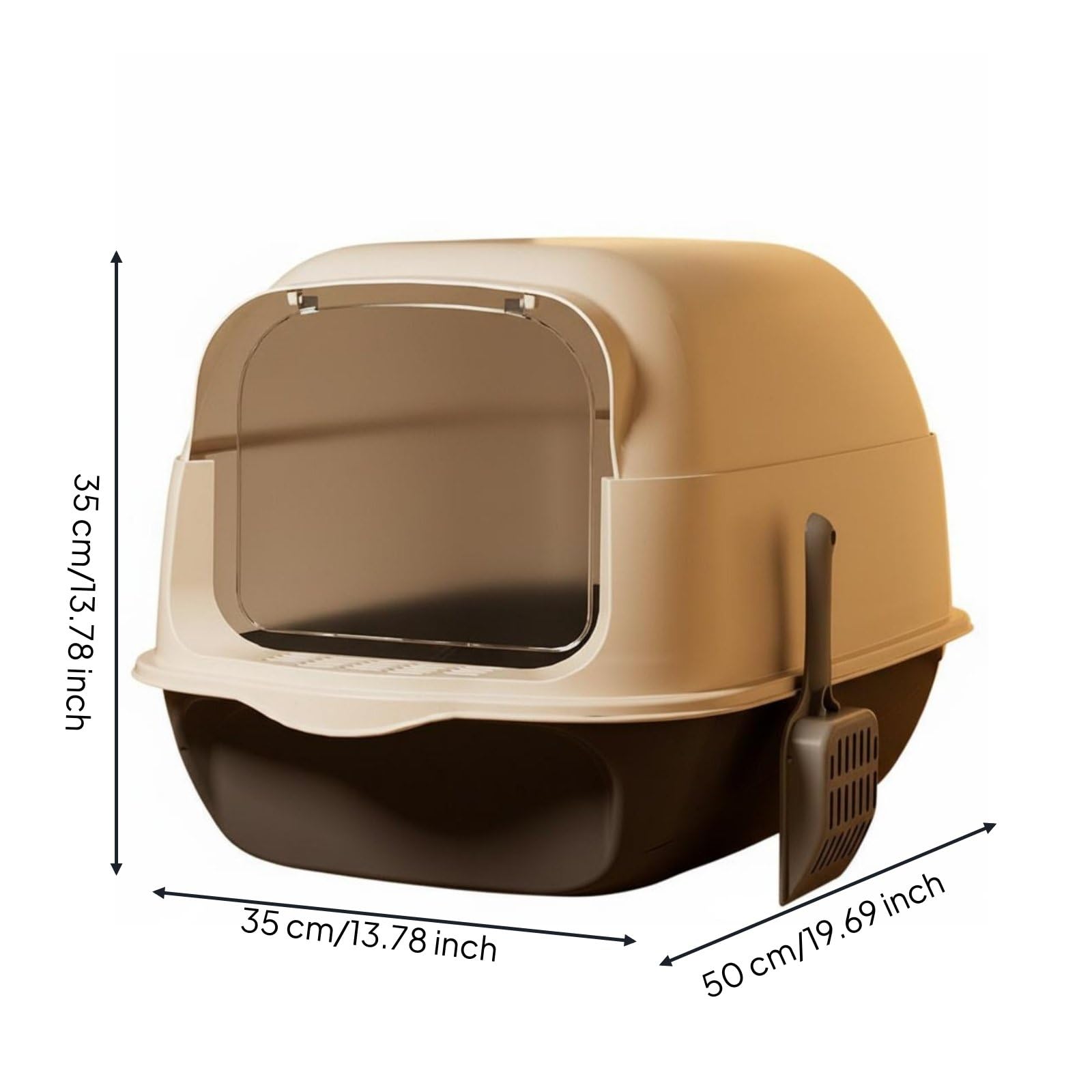 Caja de Arena para Gatos Arenero Bandeja Inodoro Sanitario con Gran para Gatos Diseño Cerrado Que PP Pulido Anti Manchas Adecuado para Uso Diario Hogares Múltiples, Negro