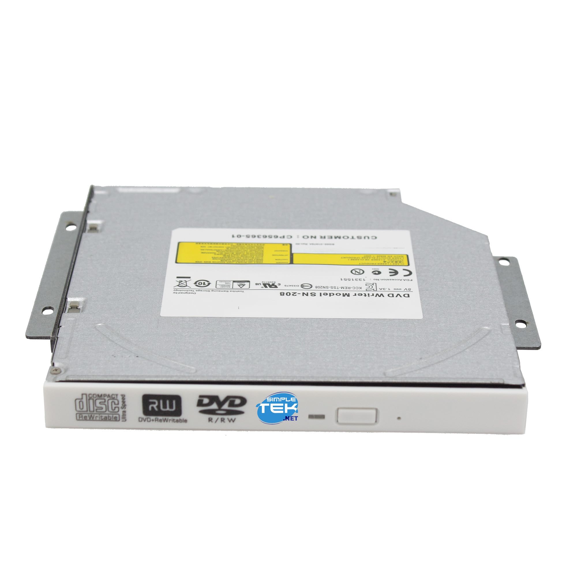 SIMPLETEK - Masterizzatore CD/DVD 12,7 mm con mascherina bianca SATA DVD-RW + Staffa generica di fissaggio 45K0494