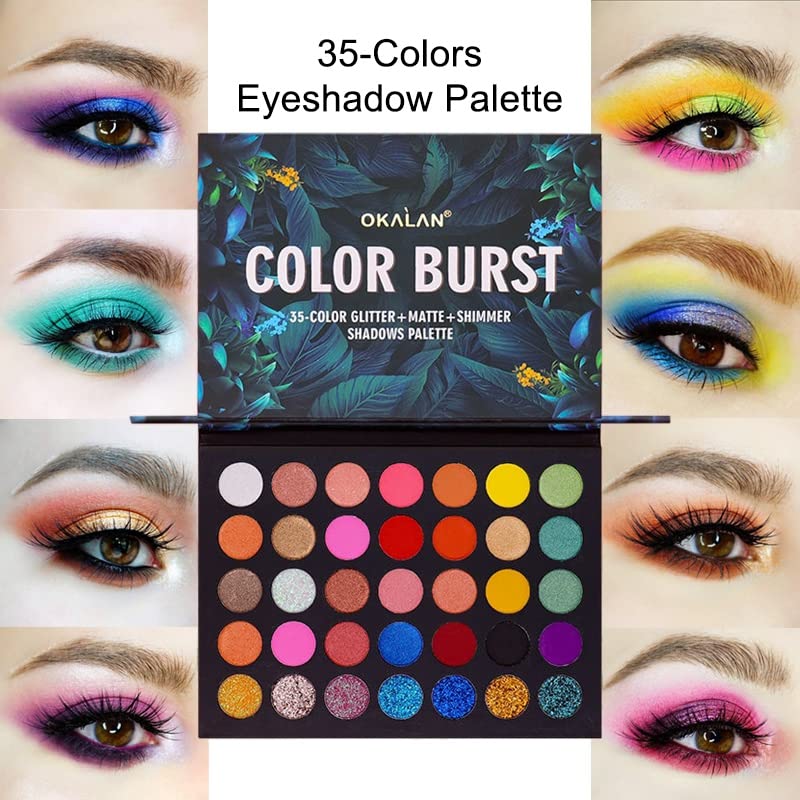 Miniatura 2 de Paleta de sombra de ojos 35 colores de larga duración brillo brillo sombra de ojos maquillaje
