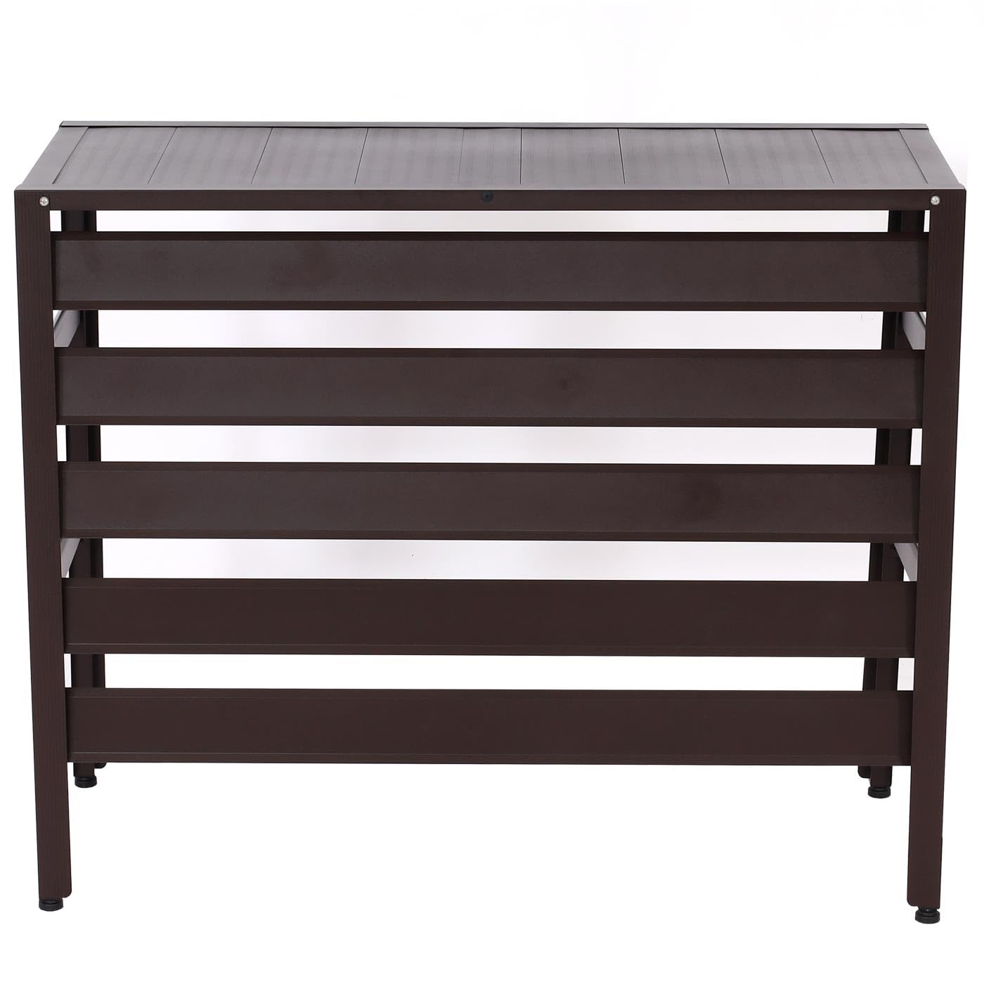 Mendler Habillage en Aluminium pour climatiseur/Pompe à Chaleur HWC-K59, Couverture Grille de Protection étagère pour Plantes, métal 73x90x38cm - Brun