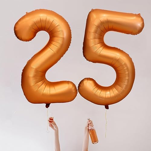 Miniatura 5 de Globo de 40 pulgadas de Mylar de aluminio naranja con el número 40  Decoraciones de cumpleaños 40 para niñas y niños  Globo de cumpleaños 40 para