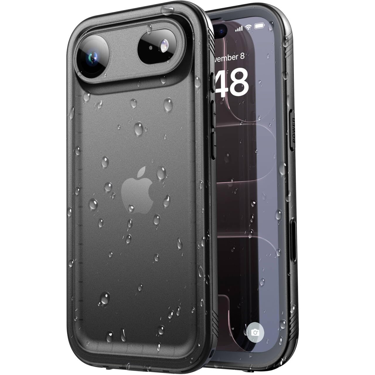 SPORTLINK iPhone Air 用 防水ケース 完全保護 防雪 防塵 耐衝撃 IP68防水規格 米軍MIL規格(ブラック)