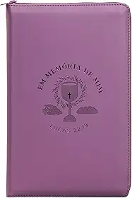 Bíblia NVI com zíper: Em memória de mim, courosoft roxo com toque emborrachado, Leitura Perfeita: Nova Versão Internacional