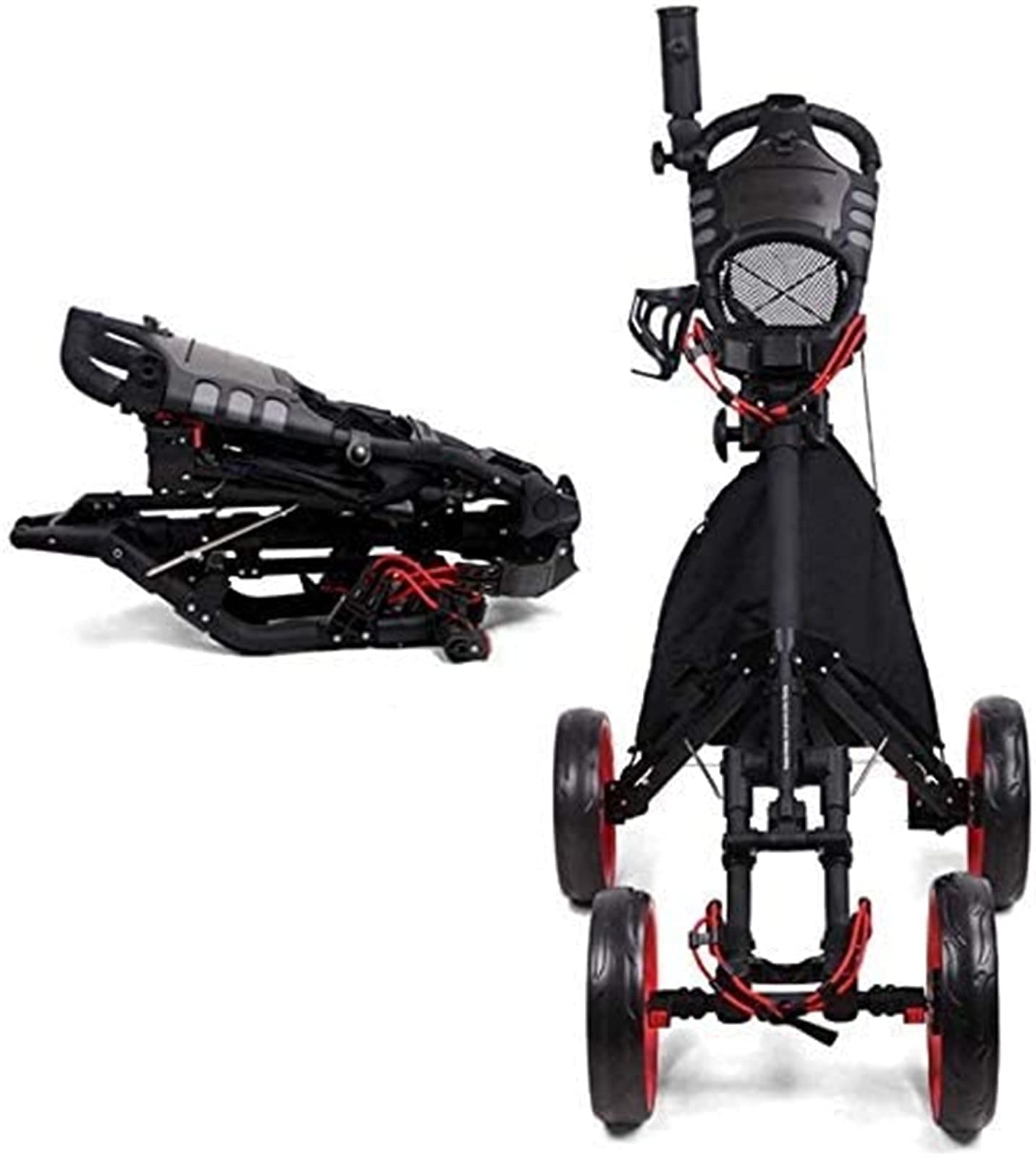 Carrito de Golf Carrito de Golf, 4 Ruedas Plegable Ligero Carrito de Golf Carrito de Golf Carrito de Golf, Soporte para Paraguas/Portavasos, Carrito Plegable, para Amantes del go