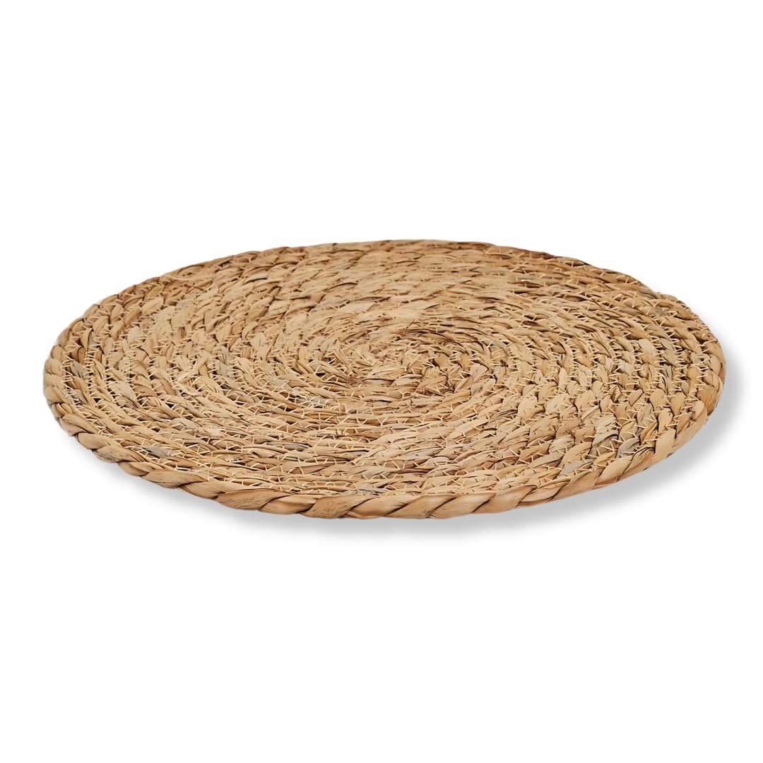 Parence Boisé - Round Seagrass Coaster - Kitchen Decoration Versatile - Durable Round Placemat - 25Cm, Woody