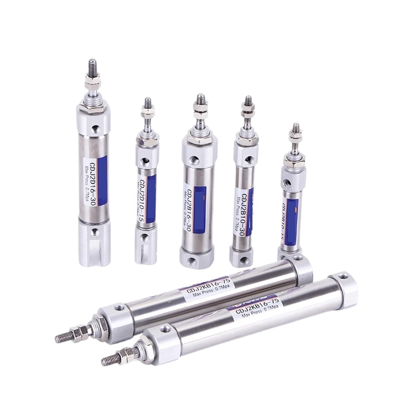 CDJ2B Mini Air Cylinder CJ2 Pneumatic Piston Pen Double Acting Single Rod CDJ2B16-5 10 CDJ2B10-15 25 30 45 50 100 CDJ2D CDJ2KB(Stroke 75mm,CDJ2B10 Bore 10mm)