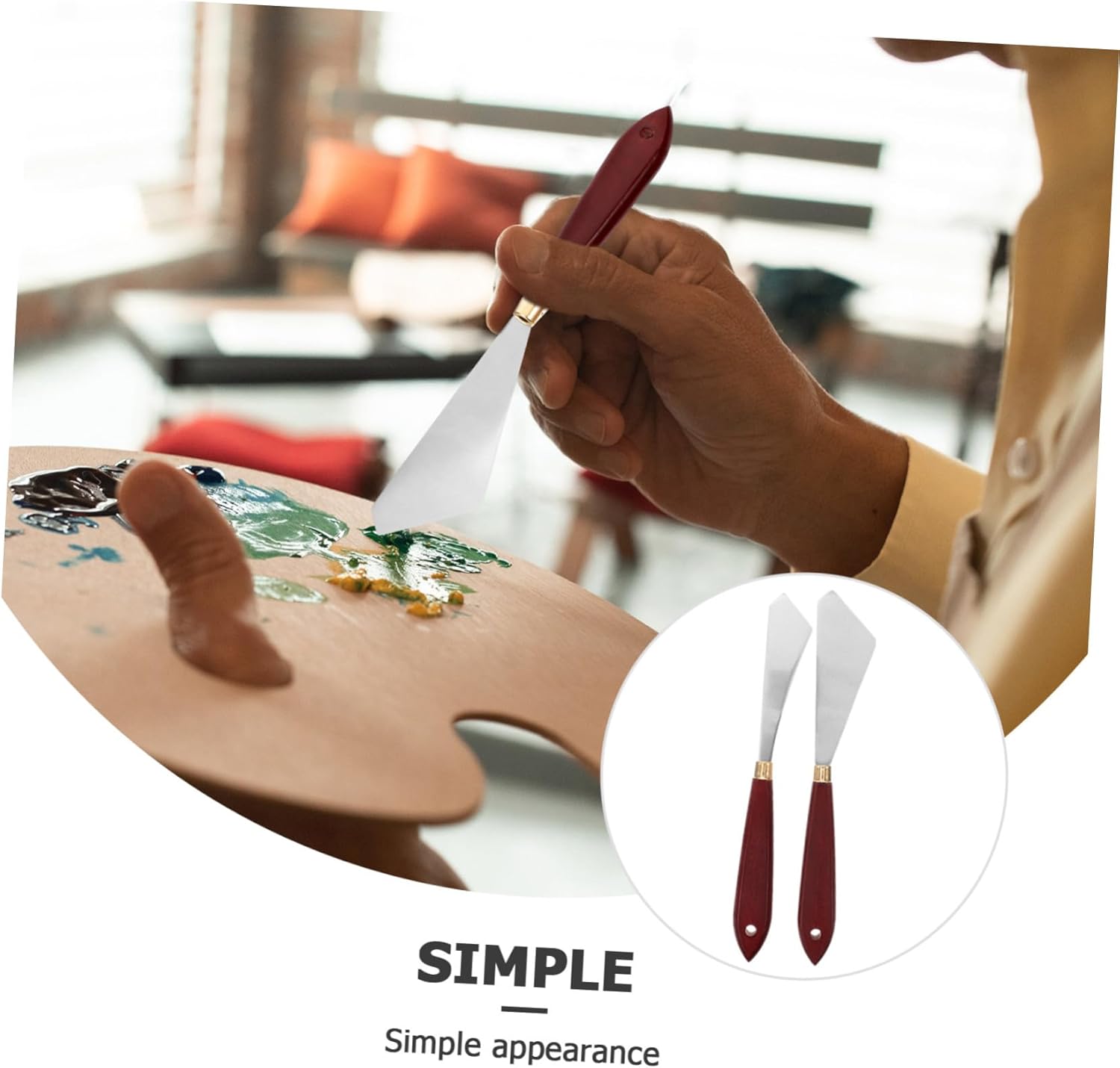 18pcs Oil Painting Supplies Oil Paint Spatulas Scrapers for Artists Ergonomic Wooden Handle Easy to Clean Portable Art Tools