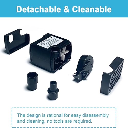 Miniatura 6 de Bomba sumergible silenciosa para pecera, 80 GPH 2.6 pies, elevación, 4 W, 110 V, 2 clavijas, ajustable para acuario de 3-5 galones, fuente de