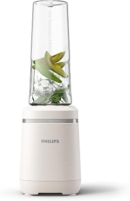 Philips Eco Conscious Edition Frullatore serie 5000, Tecnologia ProBlend, App HomeID, Lama estraibile, Bicchiere Tritan™ Renew da 600 ml, Plastica bio, Opaca Bianca (HR2500/00)
