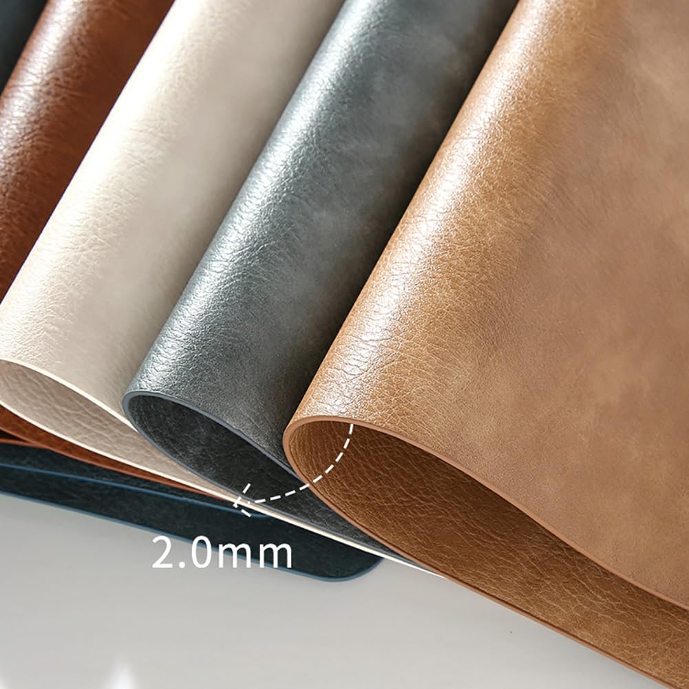 Manteles Individuales De Cuero Grandes|Tapete para Mesa De Centro De Diseño Moderno De Doble Cara|Tapete para Platos Lavable Impermeable para Cocina|43x30Cm(16,9X11,8 Pulgadas),Marrón,8 Piezas