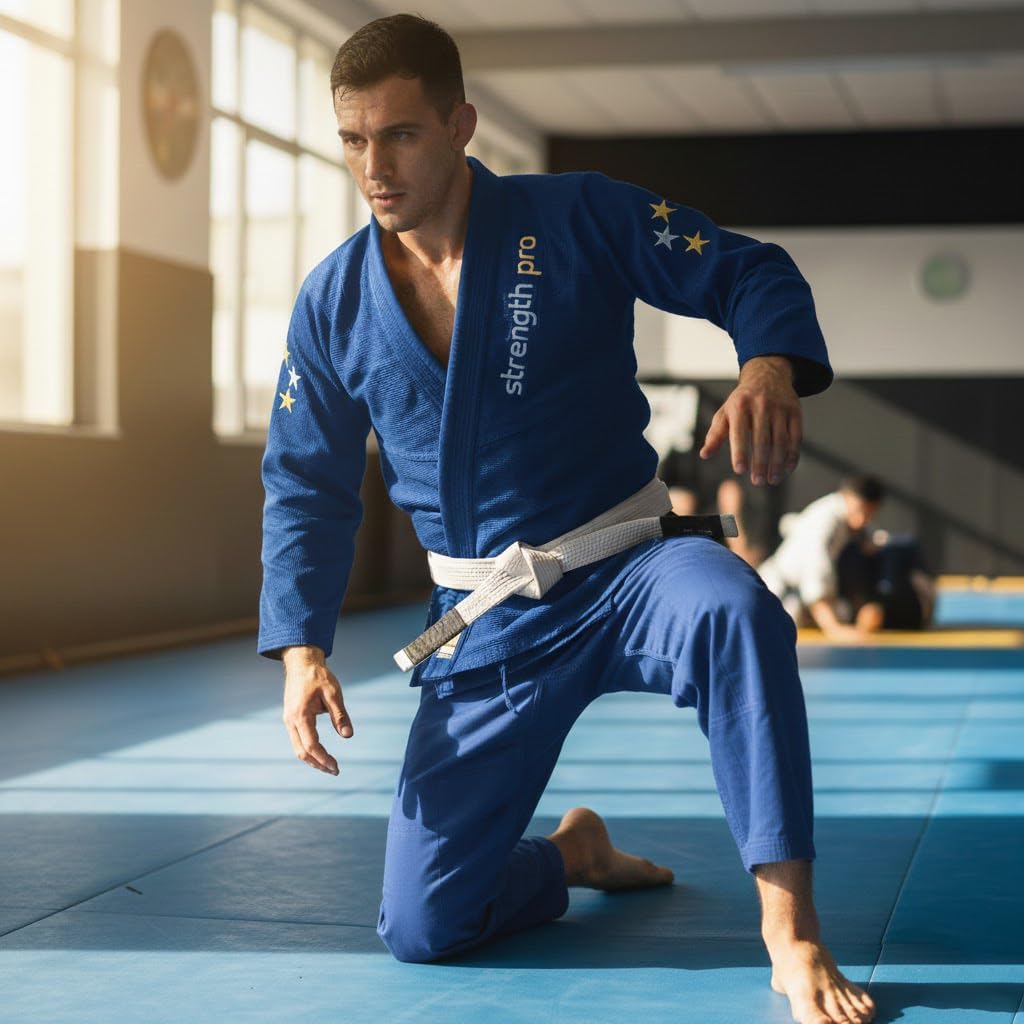 BJJ Gi Men Brazilian Jiu Jitsu Gi IBJJF Approved & Lightweight Preshrunk Fabric Kimono BJJ jujitsu Gi, No Belt