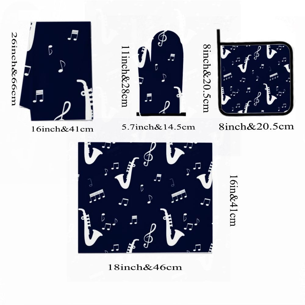 9PCS Jazz Saxofono Cucina Decor e Accessori Set