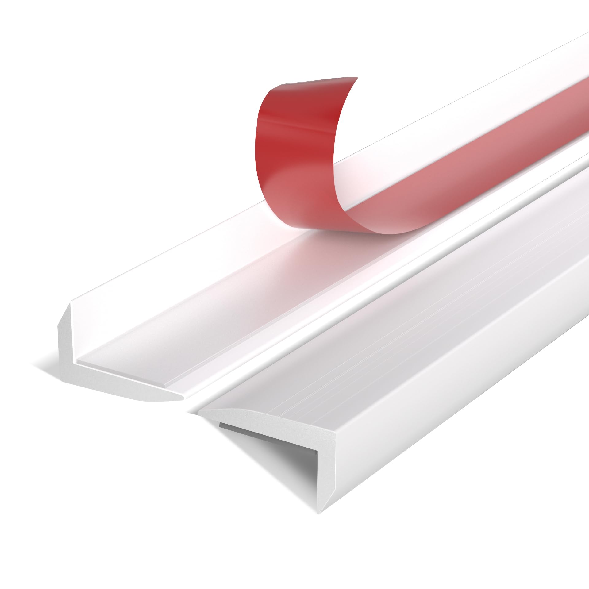 Peel and Stick Aluminum Tile Trim,10-Pack 12 Inch Decorative Brushed Metal Trim Edge,Self Adhesive Tile Liner for Fireplace, Mirror Frame, Furniture and Home Decoration, White.