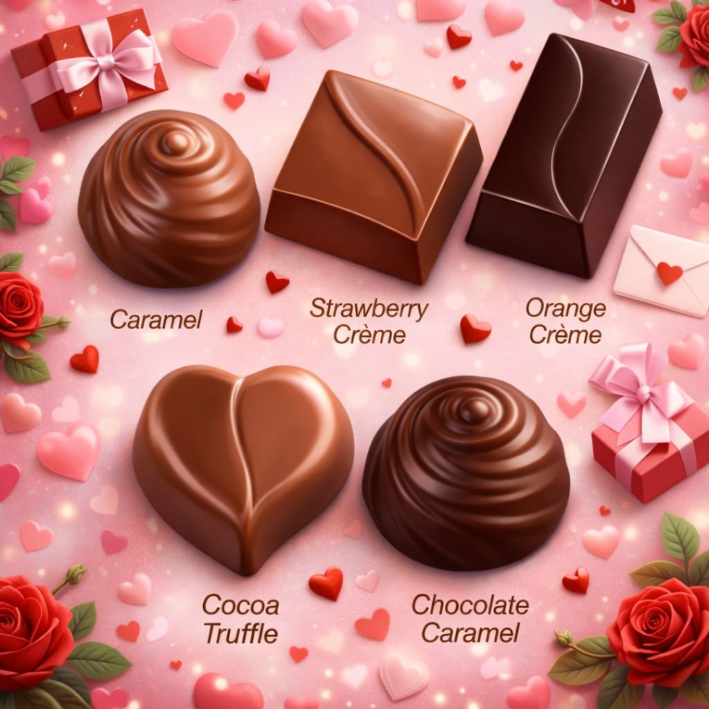 Valentine's Day Gift - Assorted Elmer Chocolate in Heart shaped, 2 Ounce Chocolate Gift Box - 10 Count Case. Classroom Gift Exchange for School- Daycare- Work