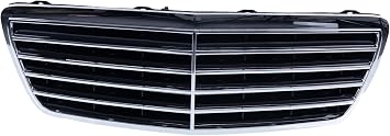 CarPartsDepot New Replacement Parts New Front Chrome Black Grille Grill Compatible With MERCEDES Benz W210 E Class Sedan Wagon E320 E430
