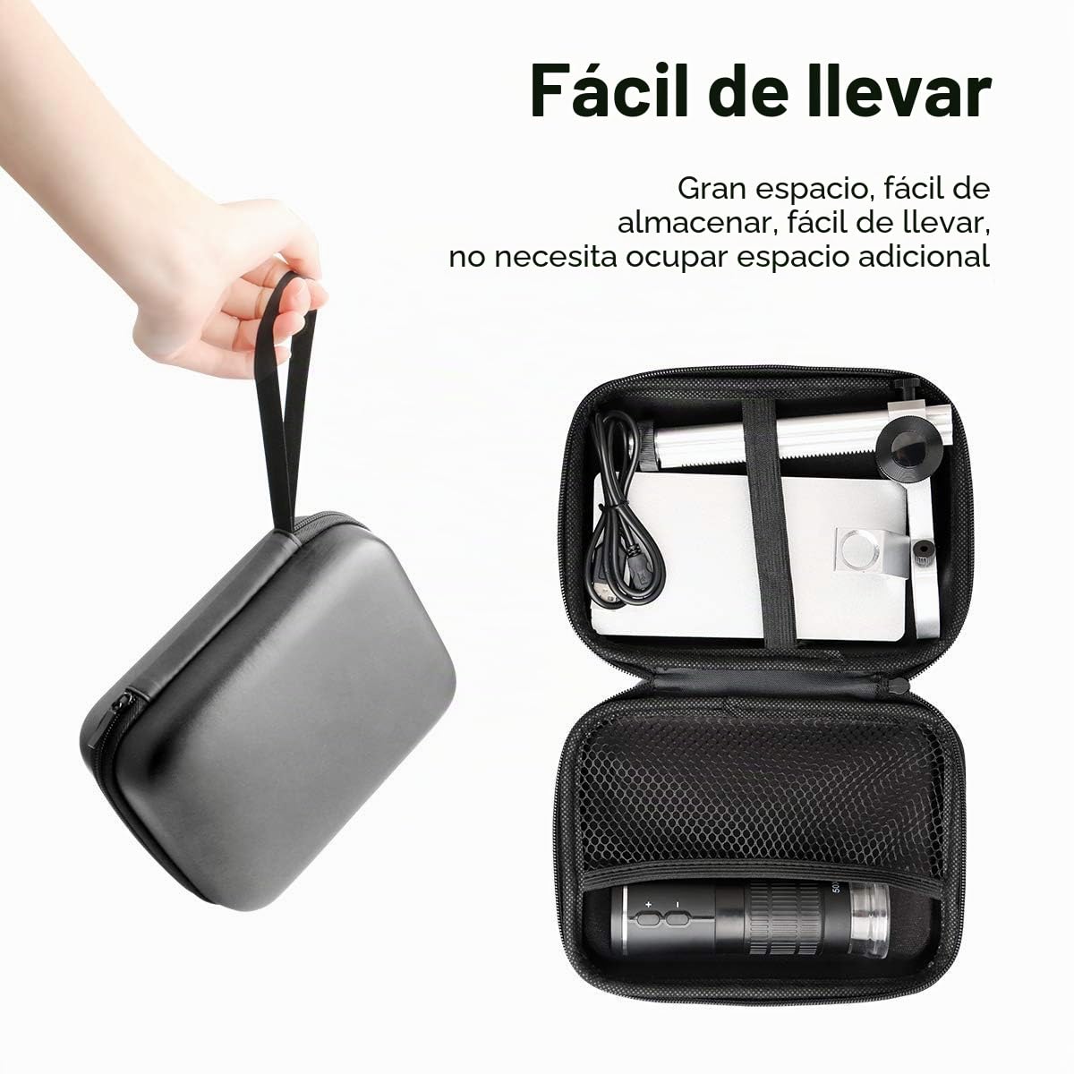 Microscopio Digital WiFi para iPhone, teléfono Android, Mac, Windows, HD, 1080P, grabación de Video, Aumento de 50-1000X, cámara de microscopio portátil inalámbrica con Bolsa de Transporte